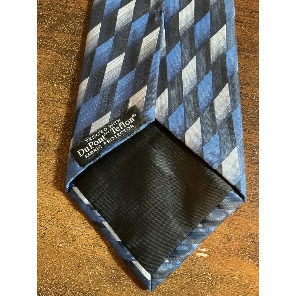 Men's Dockers Blue‎ Silver Necktie 100% Silk